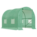 245 x 200cm Polytunnel Greenhouse - Green