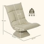 Bodensessel mit 5-fach verstellbarer R¨¹ckenlehne, drehbar, moderner Polsterstuhl, Beige