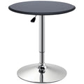 Round Bar Table, 360 Degree Swivel Counter Pub Table with Adjustable Height, for Kitchen, Cafe, Black