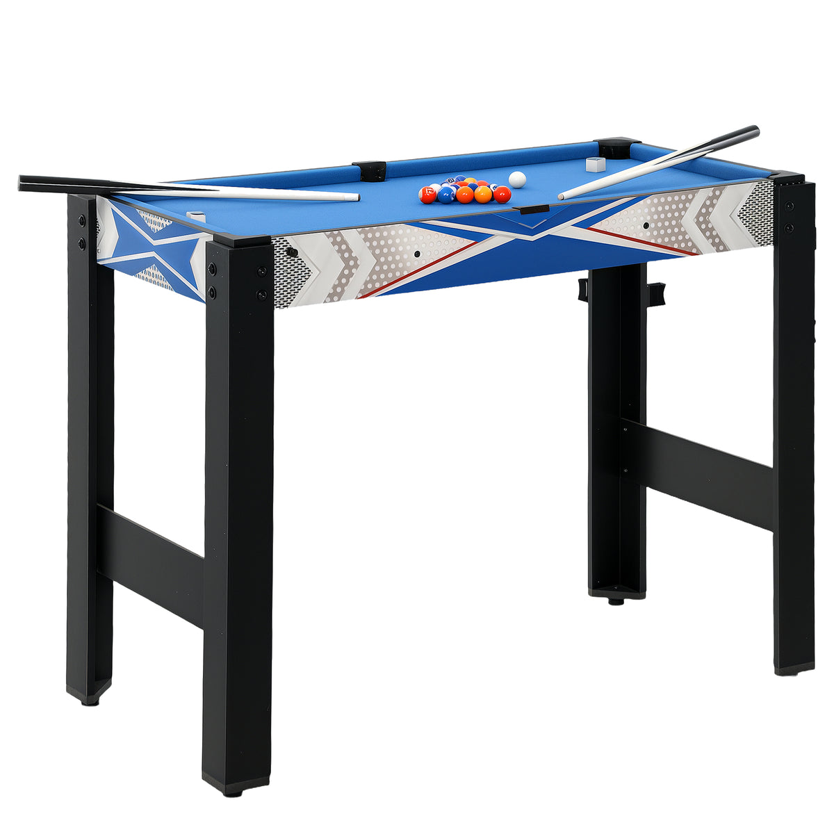 5-in-1 Multi Games Table, with Pool, Table Tennis, Basketball, Hockey, Archery, Blue