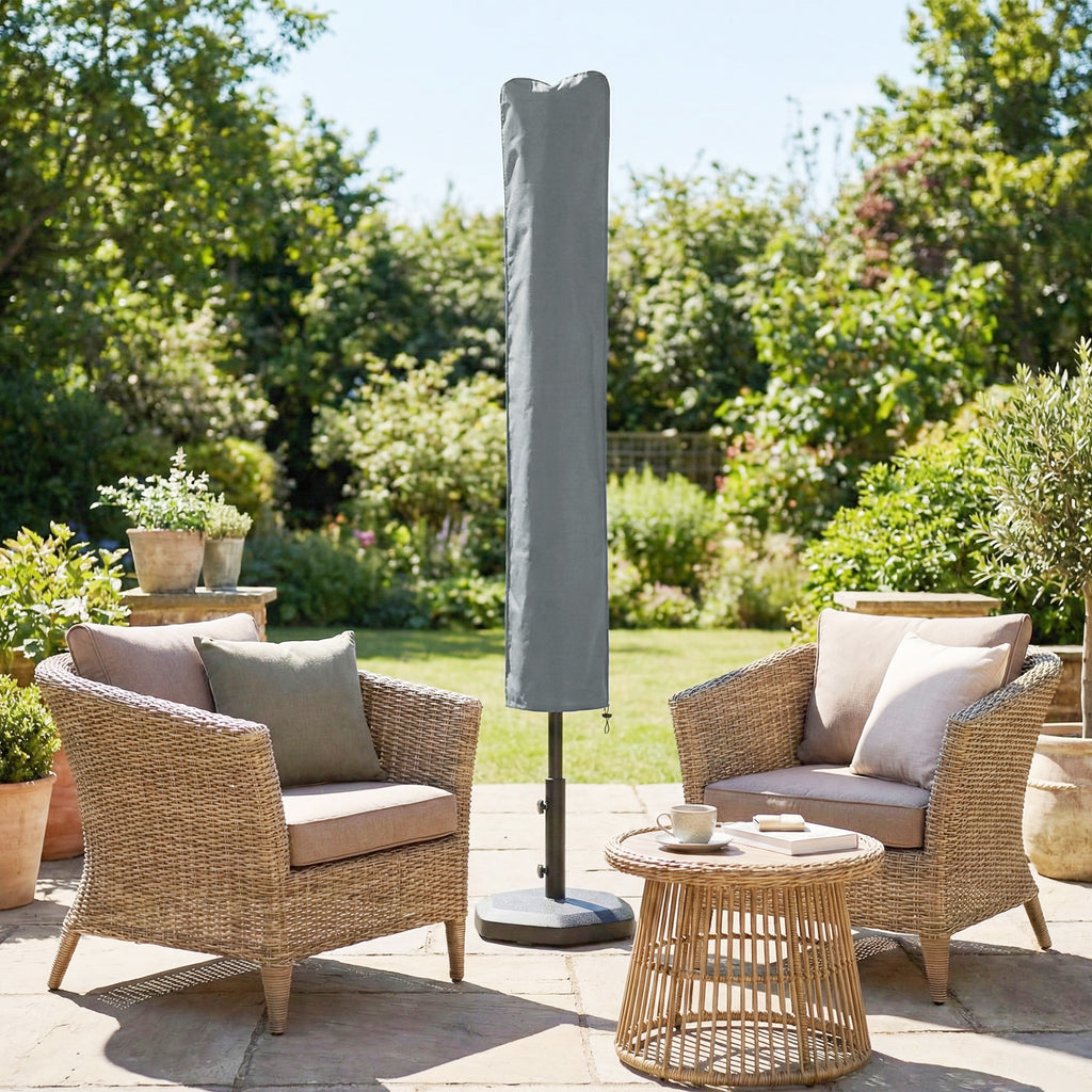 Schirmhülle für Gartenschirm, wetterfest, Reißverschluss, Oxford-Polyester, 178 cm, Grau