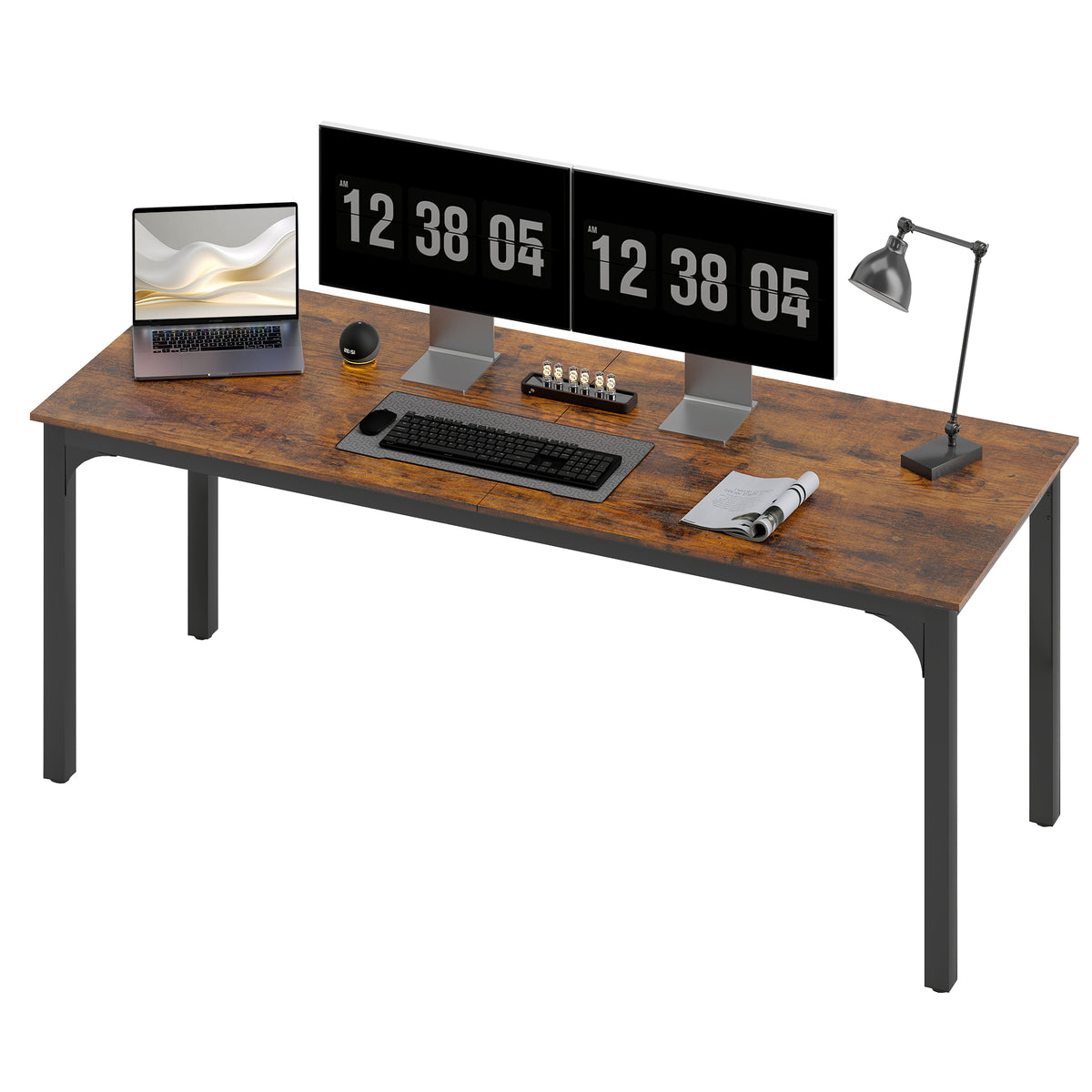 Schreibtisch, Computertisch, rustikales Design, viel Platz, Spanplatte, Braun