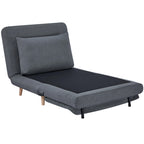 3-in-1 Schlafsessel mit Bett-Funktion, Liegesessel, verstellbare Rückenlehne, Buchenholzbeine, Kissen, Grau