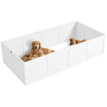 Hunde-Wurfbox für Hunde und Welpen, mit verstellbaren Eingängen, für große und kleine Hunde, 196 x 96 x 48 cm, Weiß