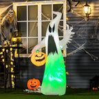 Selbst aufblasendes Spuk Gespenst Geist LED beleuchtet Halloween Dekoration Polyester Weiß 105 x 65 x 180 cm