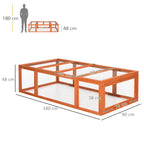 Freilaufgehege f¨¹r Kleintiere Aufklappbares Dach Tannenholz Orange