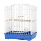 Large Metal Bird Cage with Perches, Food Bowls, Swing, for Budgies, Parakeets, Blue