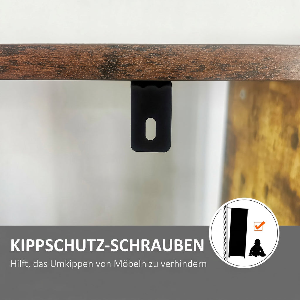 Bücherregal, Schmal Standregal Regal mit 5 Ebenen, Büroregal für Wohnzimmer, 77 x 30 x 157,5 cm, Rustikales Braun
