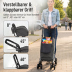 Einkaufstrolley Klappbar mit Kühlfach, 6 Rädern, 46L, Dunkelgrau