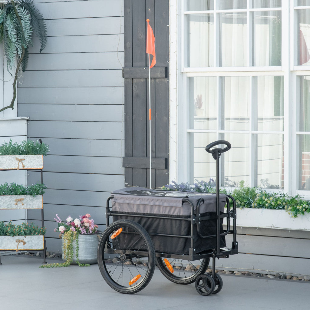 Lastenanhänger Bollerwagen 130 x 64 x 103 cm Stahl Schwarz+Grau