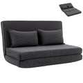 Bodenstuhl mit Rückenlehne, Cord-Klappsofa als Gästebett, Verstellbare Rückenlehne, Breiter Sitz, Dunkelgrau