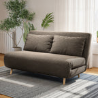 Schlafsofa, Gästebett, 3-fach verstellbare Rückenlehne, Kordoptik, bis 120 kg, 141 x 90 x 81 cm, Dunkelbraun