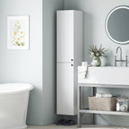 Wandmontierter Badezimmerschrank, lackierte Oberfl?che, 6 Regale, MDF, Wei?