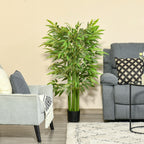 K¨¹nstliche Pflanze, Bambus aus Kunststoff im Topf, 780 Bl?tter, realistischer Look, kaum Pflegeaufwand, 140 cm, Gr¨¹n