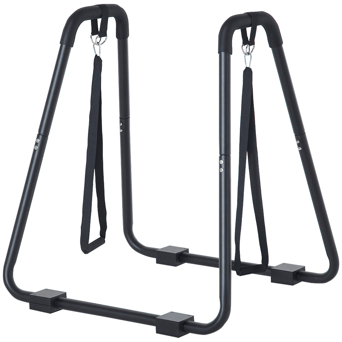 Multifunctional  Dip Stand Power Station Bar with Sling Trainer Strength Workout Home Gym Black