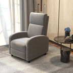 Relaxsessel Fernsehsessel, ausklappbare Fußstütze, neigbar bis zu 160°, 64 x 86 x 102 cm, Grau