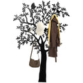 Wandgarderobe, Wandmontierter Mantelhaken, Baumdesign mit V?geln, Schwarz