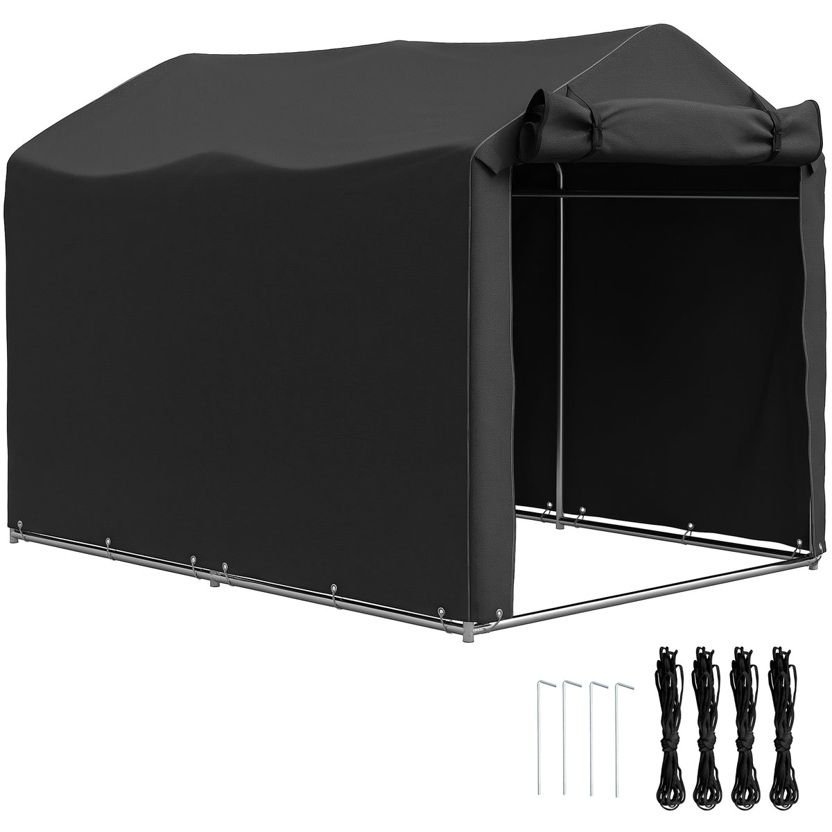 Garagenzelt, wasserdicht Zeltgarage mit Tür, UV-beständig 220 x 157 x 165 cm Schwarz