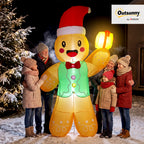 Aufblasbarer Weihnachts-Lebkuchenmann mit Geschenkbox, 2,5 m