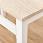 Essgruppe 5-teilig Esstisch Set mit Holzmaserung MDF und Metall in Grau und Weiß, 1 Tisch und 4 Stühle für modernes Esszimmer
