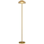 LED Stehlampe Wohnzimmer, Stehleuchte mit 3000 K warmem Licht, Fußschalter, 25 x 25 x 134 cm, Messing
