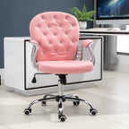 Homeoffice Stuhl Schreibtischstuhl mit Kunstlederoptik h?henverstellbar Drehstuhl Schminkstuhl B¨¹rostuhl bis 120 kg belastbar, f¨¹r Arbeitszimmer, Schlafzimmer Rosa