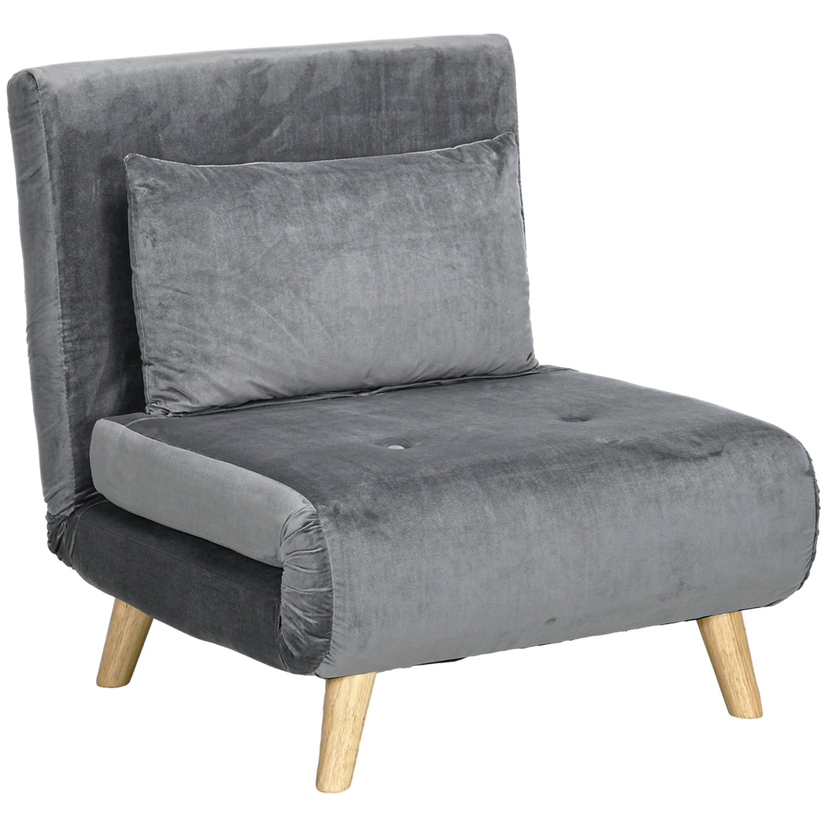 2-in-1 Sessel, Relaxsessel, G?stebett, 72 cm x 78 cm x 79 cm, Grau