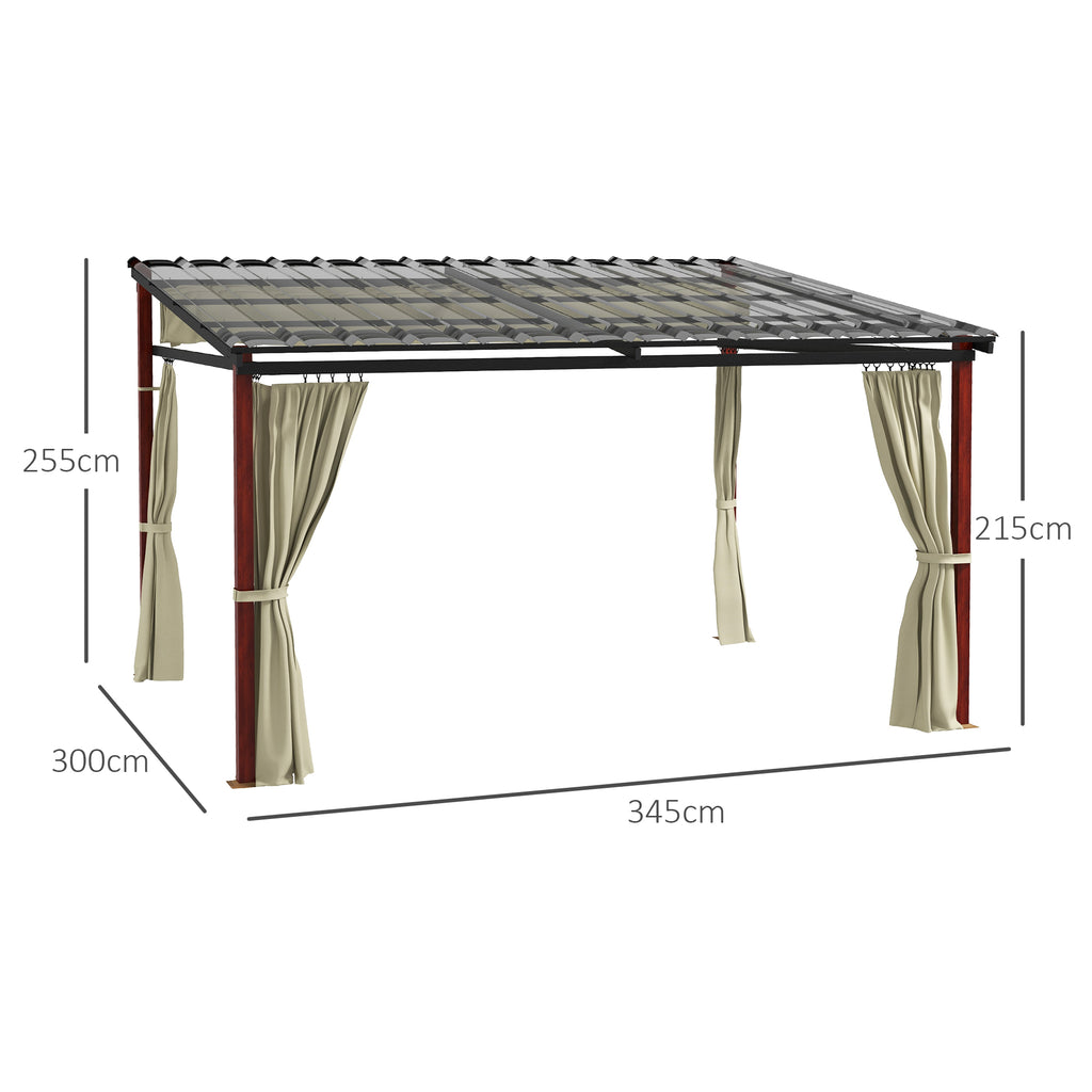 Gartenpergola versenkbare Gartenpergola, wetterbeständog, inkl Befestigungsmaterial, Beige