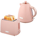 Wasserkocher- und Toaster-Set, 1,7L 2200W Schnellkoch-Wasserkocher mit automatischer Abschaltung und 2-Scheiben-Toaster mit Krümelschublade, Rosa