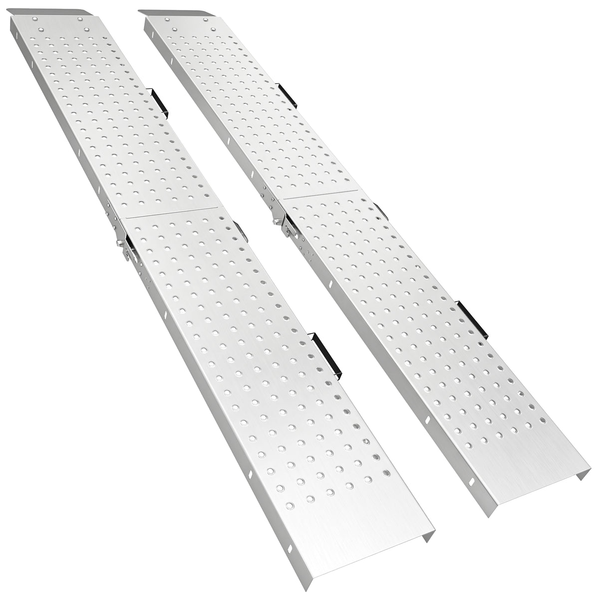 2er-Set Klappbare Auffahrrampe Metall Schwellenrampe mit Griffen bis 400 kg, für Reifen bis 22,5 cm
