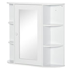 Spiegelschrank Badschrank Badezimmerschrank, 8 F?cher, Spiegelt¨¹ren, wasserbest?ndig, 66 cm x 17 cm x 63 cm, Wei?