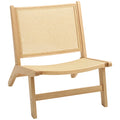 Rattanstuhl, Lesestuhl, Holzrahmen, breiter Sitz, 64 x 70 x 74 cm, Naturholz