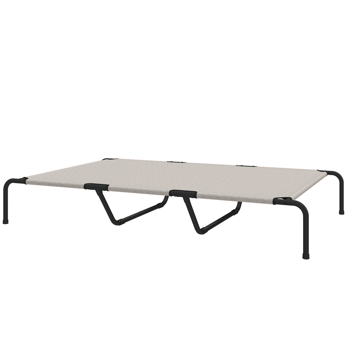 Hundeliege Outdoor, Erh?htes Hundebett f¨¹r gro?e Hunde, mit Stahlrahmen, atmungsaktiv Netzgewebe, 152x94x23 cm, Beige