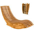 Sonnenliege aus Akazienholz Klappbar Ergonomisch Gartenliege mit S-Form Latten-Design 60 x 156 x 77 cm
