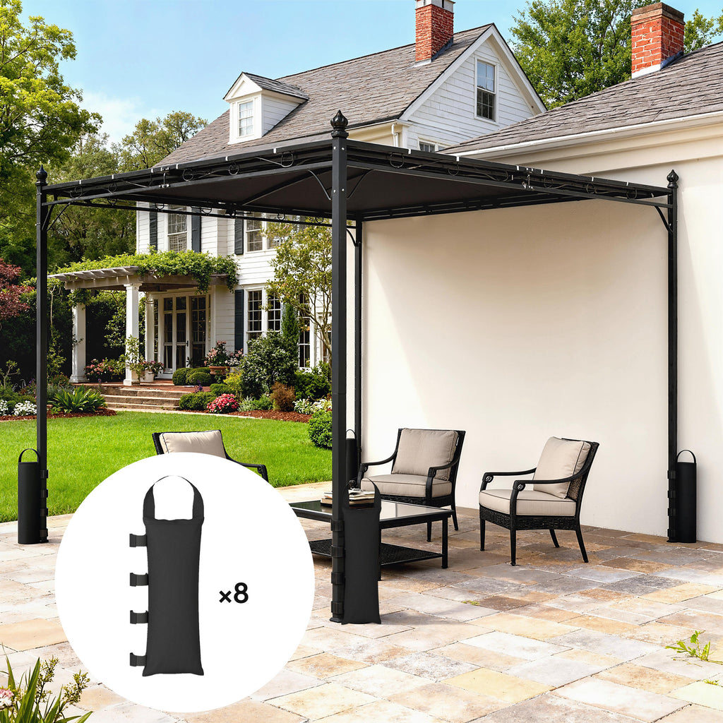 8 Pack Gazebo Sand Weights Bags, 40 kg 600D Heavy Duty Sand Bags Sandbags for Canopy Tent Legs, Without Sand, Black