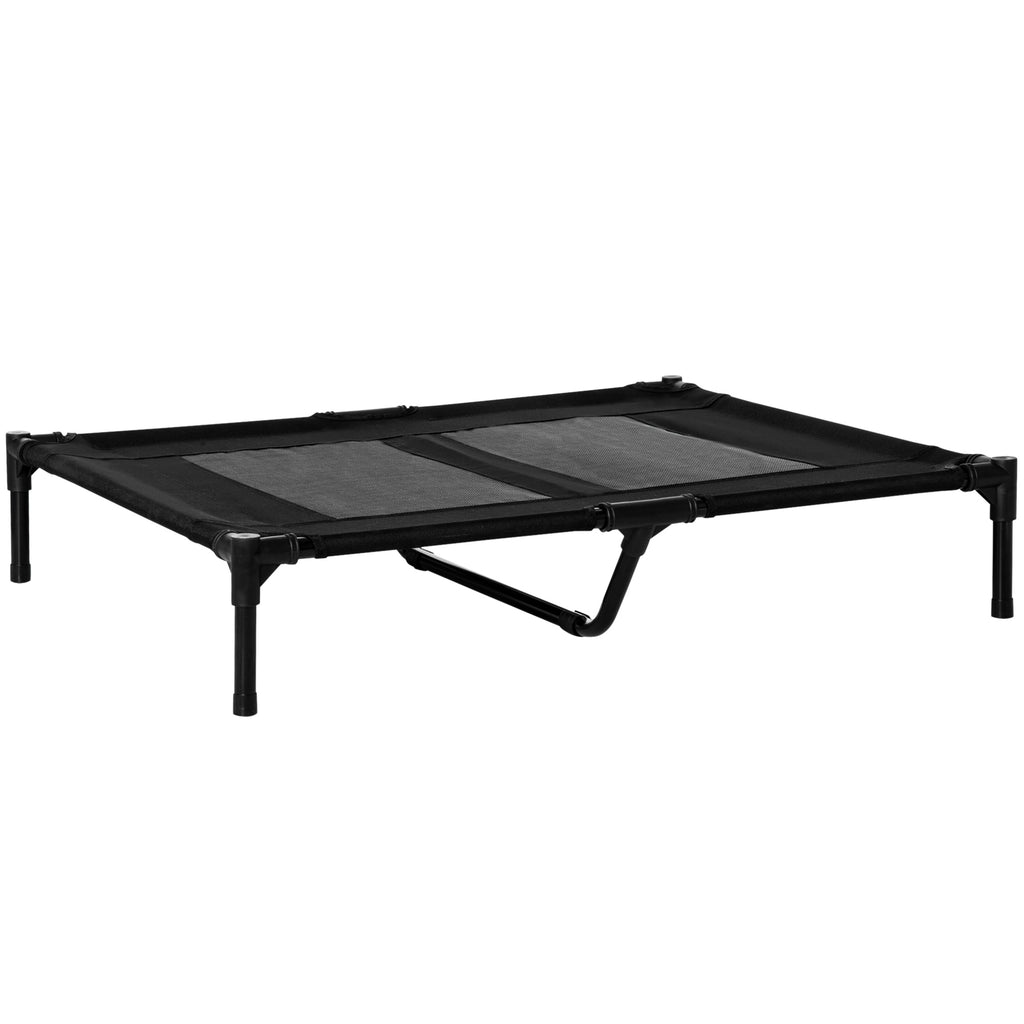 Large Raised Dog Bed Cat Elevated Lifted Cooling Portable Camping Basket Outdoor Indoor Mesh Pet Cot Metal Frame Black