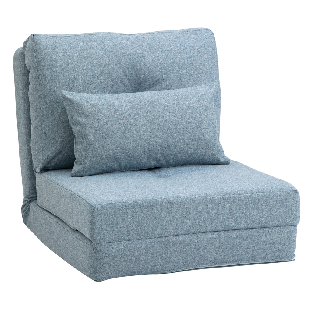 Bodensessel Klappmatratze Schlafmatte, 2-in-1-Design, abnehmbares Kissen, 60 x 80 x 56 cm, Himmelblau
