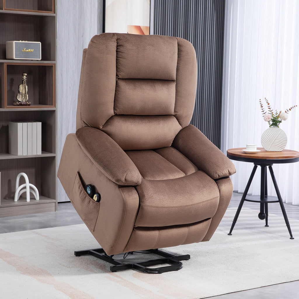 Aufstehsessel mit Massagefunktion, 90x93x110cm, Braun