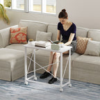 80 cm Folding Desk on Wheels - White