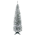Künstlicher Weihnachtsbaum, 210 cm, beschneite PVC-Zweige, klappbar, Metallständer, Grün/Weiß