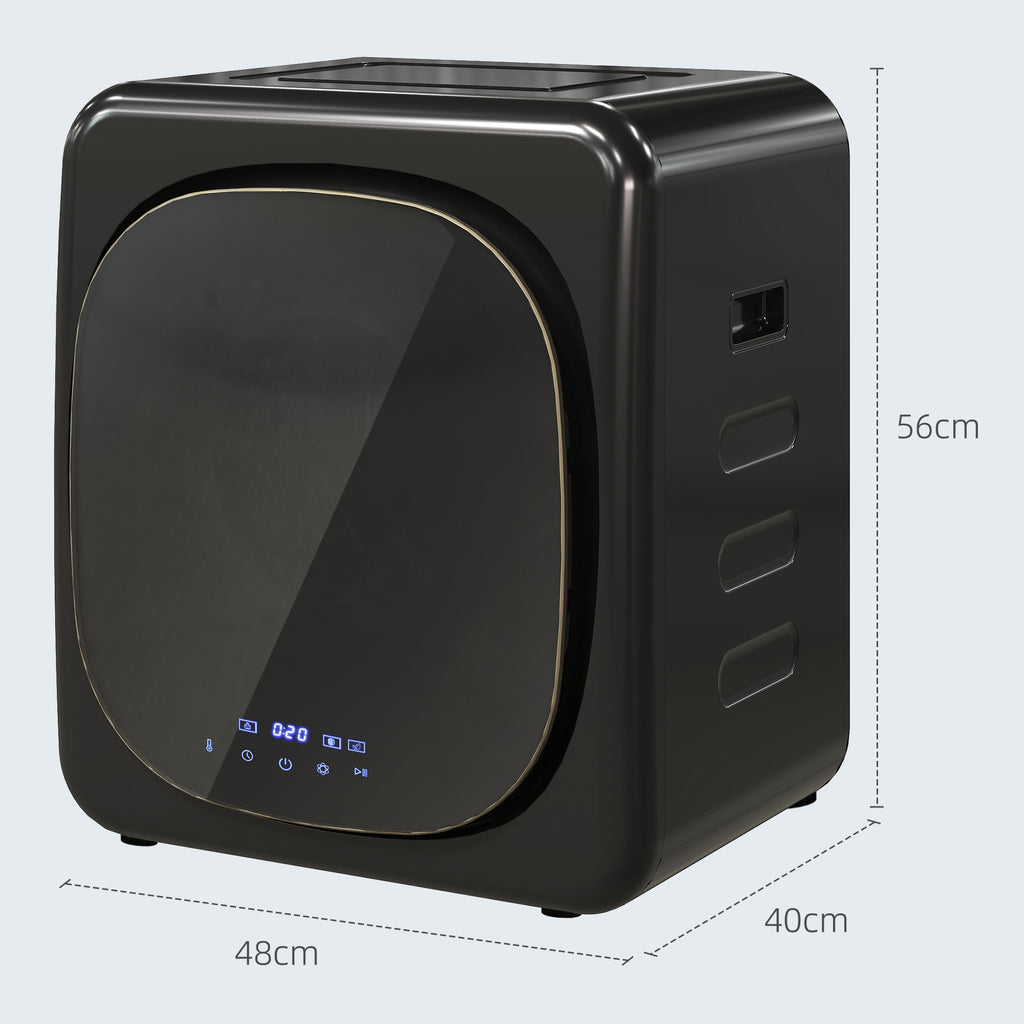 Ablufttrockner 2,5 kg mit Smart-Modus, 800 W Kompakttrockner mit Edelstahltrommel, Silber