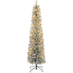 Weihnachtsbaum 210 cm, LED-Lichterkette, Kunstkette, flammhemmend, Metallbasis, Grün