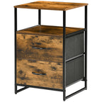 Wohnzimmerschrank, Beistellschrank, Stoffschubladen, MDF, Stahlrahmen, Braun
