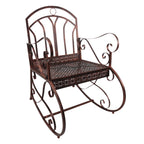 Schaukelstuhl Gartenstuhl, Vintage-Design, 61cm x 79cm x 90cm, Braun + Schwarz