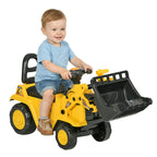 Sitzbagger Aufsitzbagger mit Schaufel Kinderbagger mit Stauraum unter Sitz Rutschauto Spielzeugbagger zum Sitzen bis 30kg, Draufsitzen für Kinder 1,5-4 Jahre Gelb+Schwarz