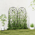 Rankgitter Metall 2er Set zum Stecken rostfrei Rankhilfe mit Vogeldesign f¨¹r Kletterpflanzen 50x120 cm Schwarz