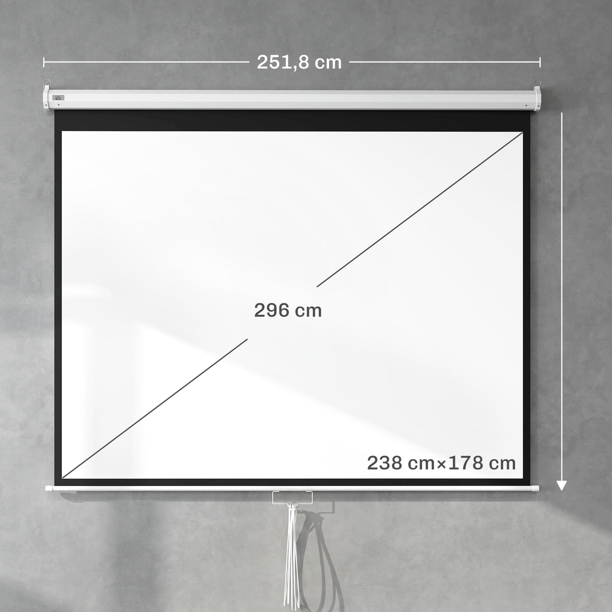 Beamer Leinwand 244 x 183 cm 120 Zoll 4:3/ 16:9 Projektionsleinwand Manuell f¨¹r Heimkino