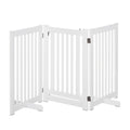 Freestanding Dog Gate, Foldable Pet Fence, Indoor Barrier, Stair Gate with Support Feet, 155 x 76 cm, White