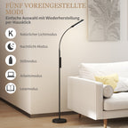 LED Stehlampe Dimmbar, Fernbedienung, 360° Schwanenhals, Schwarz