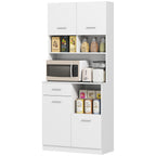 Küchenschrank, Buffet mit Schublade, Soft-Close Türen, 80 x 35 x 180 cm, Weiß